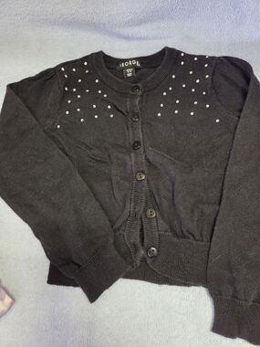 George Black Cardigan with Silver Stud Accents